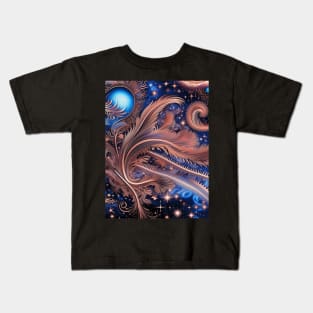 Other Worldly Designs- nebulas, stars, galaxies, planets with feathers Kids T-Shirt